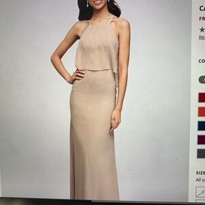 David’s bridal bridesmaid dress in “biscotti”